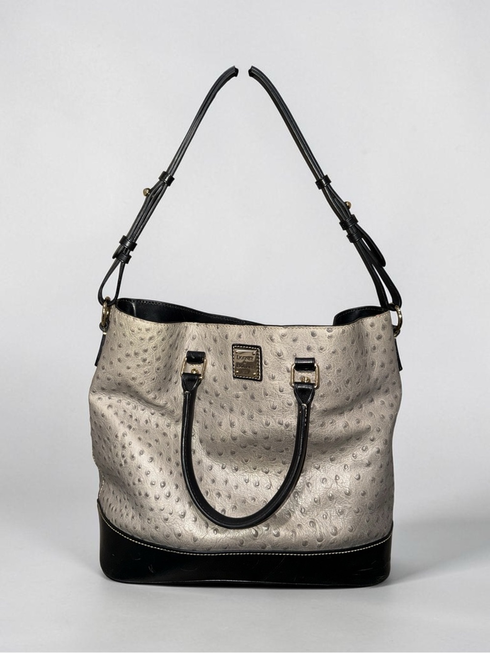 Dooney & Bourke Gray Ostrich-Embossed Chelsea tote